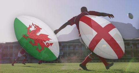 Rugby Match Between Wales and England Concept - Download Free Stock Images Pikwizard.com