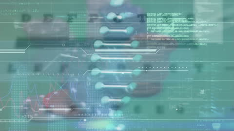 Digital DNA Strand with Data Visualizations