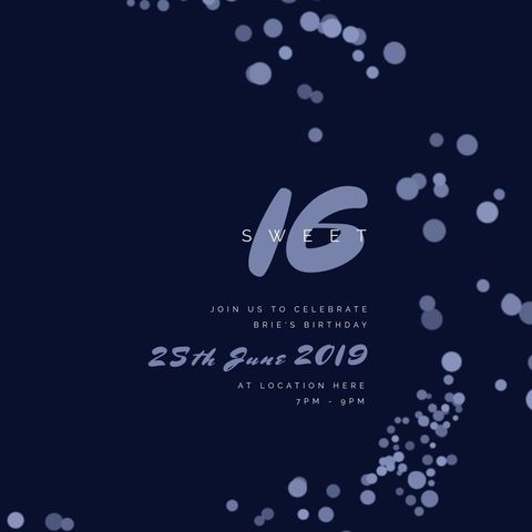elegant sweet 16 birthday invitation with modern design - Download Free Stock Templates Pikwizard.com