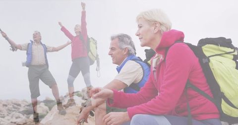 Active Senior Couple Hiking on Mountainside - Download Free Stock Images Pikwizard.com