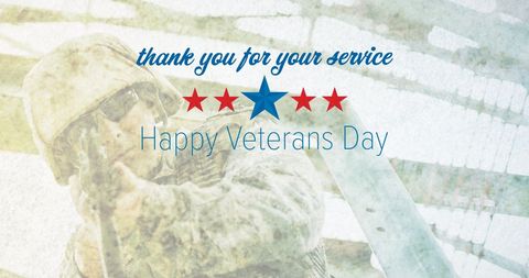 Veterans Day Tribute with Soldier and Patriotic Symbols