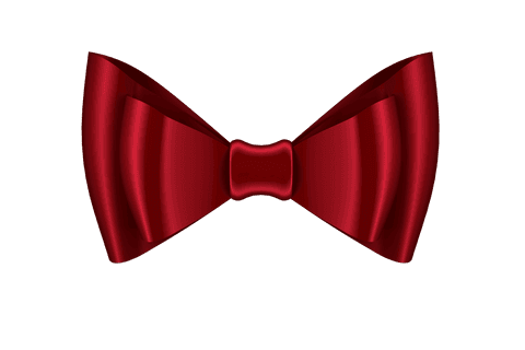Red bow tie on transparent background elegant vector illustration
