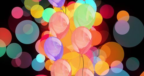 Colorful Balloons with Bokeh Lights in Celebration Theme - Download Free Stock Images Pikwizard.com
