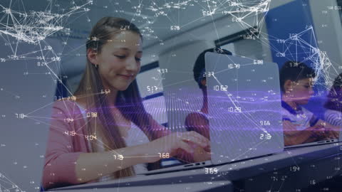 Diverse Students Embracing Technology with Digital Connections