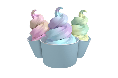 colorful swirl ice cream in cups on transparent background - Download Free Stock Videos Pikwizard.com