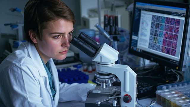 Young Scientist Conducts Microscopic Research in Modern Laboratory