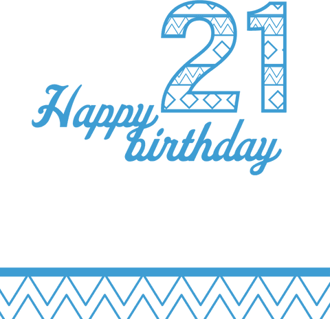 Transparent 21 Number with Pattern for Birthday Celebration