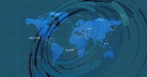 Global Data Processing with Interactive World Map - Download Free Stock Images Pikwizard.com