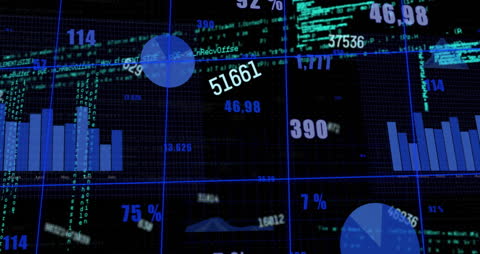 Futuristic Digital Data Flow and Analytics Visualization