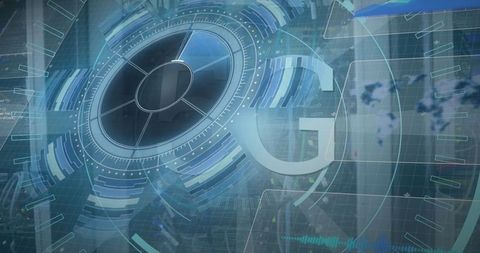 Futuristic data processing network technology concept