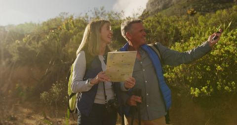 Senior Couple Enjoying Scenic Hiking Adventure in Nature - Download Free Stock Images Pikwizard.com