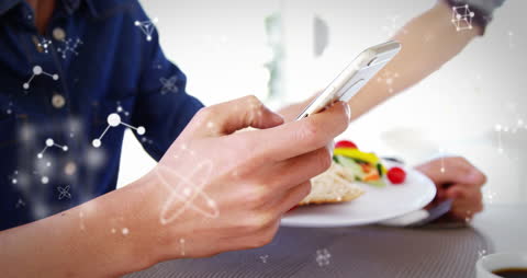 Molecular Animation Overman Using Smartphone Displaying Tech Interactions