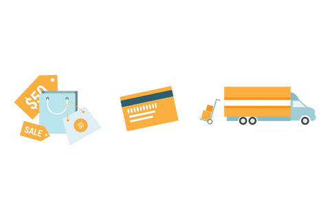 transparent conceptual icons for shopping and delivery theme - Download Free Stock Videos Pikwizard.com