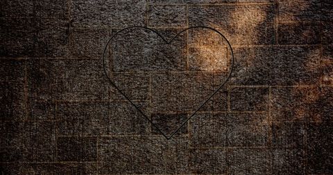 Glowing Neon Heart on Dark Brick Wall for Social Media Concept - Download Free Stock Images Pikwizard.com