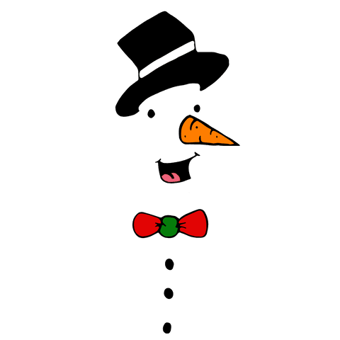 transparent png illustration of happy snowman with carrot nose and bowtie - Download Free Stock Videos Pikwizard.com