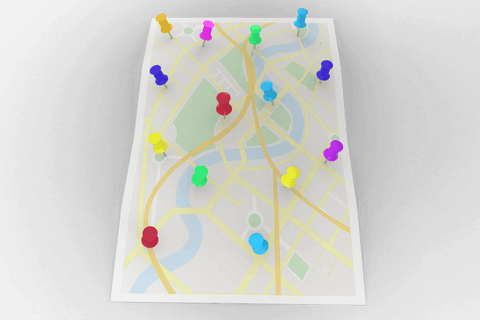 Colorful Pins on Digital Map Graphic with Transparent Background - Download Free Stock Videos Pikwizard.com