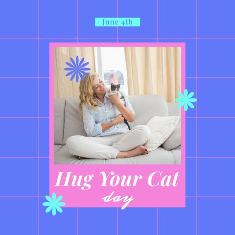 celebrating hug your cat day with playful style design - Download Free Stock Templates Pikwizard.com