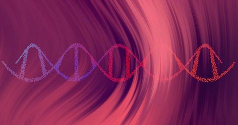 Colorful digital dna strand on abstract background