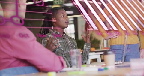 Team Meeting: Sharing Ideas in Modern Office