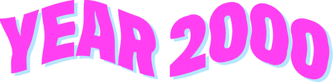 Year 2000 vintage neon pop art design on transparent background