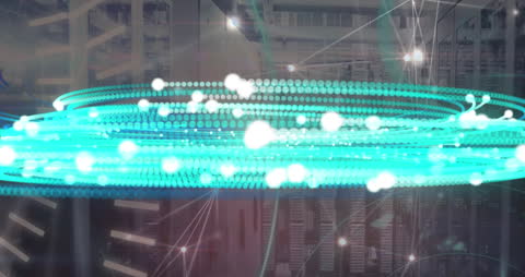 Futuristic Financial Data Animation in Urban Setting