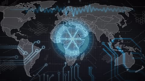 Futuristic Global Network with Digital Interface Hologram