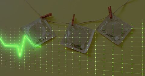 Digital Health Concept with Condoms and Cardiograph Lines - Download Free Stock Images Pikwizard.com