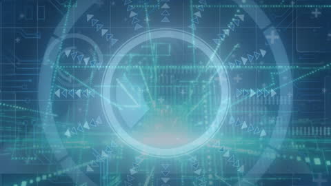 Abstract Digital Network and Data Processing Animation