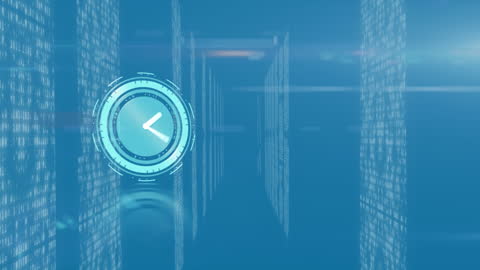 Digital Clock Animation with Global Network Theme