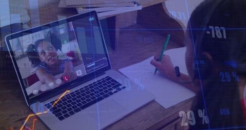 Young Student Engaging in Online Learning Session