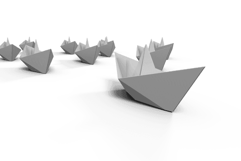 transparent paper boats on flowing smooth white surface - Download Free Stock Videos Pikwizard.com