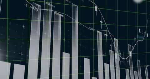 Abstract Digital Data and Bar Graphs on Black Background - Download Free Stock Images Pikwizard.com