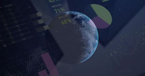 Globe and Digital Graphs Highlighting Global Data Trends - Download Free Stock Images Pikwizard.com