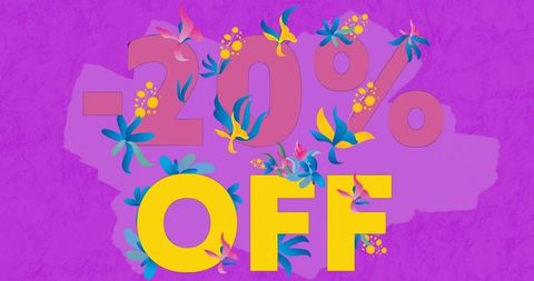Retro Floral Sale Design with 20 Percent Discount Decor - Download Free Stock Images Pikwizard.com
