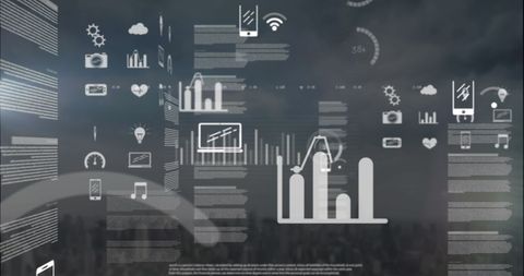 Digital Interface Icons Networking Over Cityscape - Download Free Stock Images Pikwizard.com