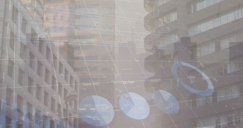 Digital Data Over Cityscape Merging Business and Technology - Download Free Stock Images Pikwizard.com
