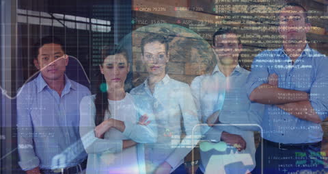 Diverse Business Team and Digital Data Convergence