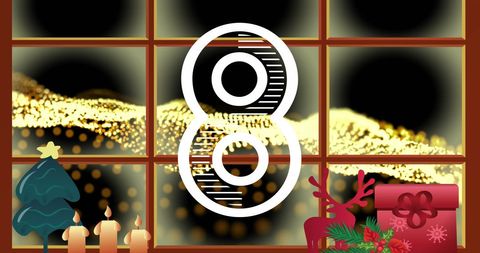 Festive Countdown Permitation with Christmas Ornaments and Window Showcase - Download Free Stock Images Pikwizard.com