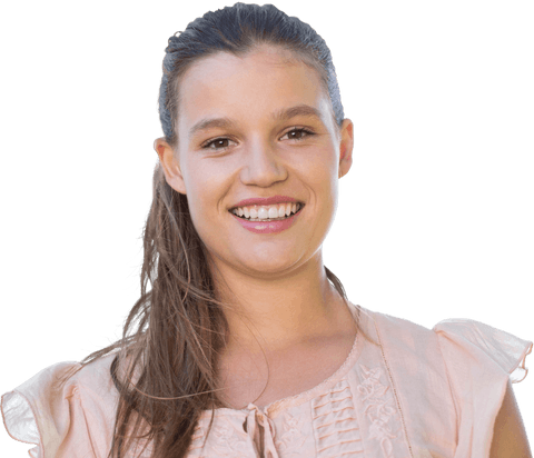 Transparent Smiling Young Woman in Casual Attire - Download Free Stock Videos Pikwizard.com
