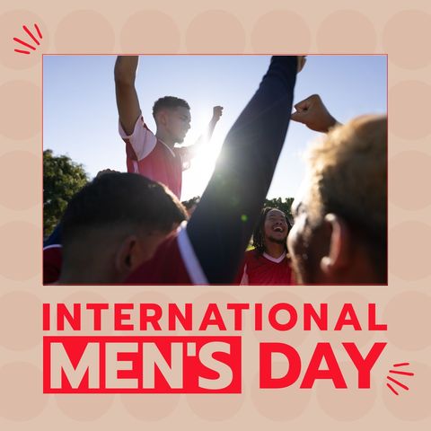 Celebrating International Men's Day with Joyful Sports Team - Download Free Stock Templates Pikwizard.com