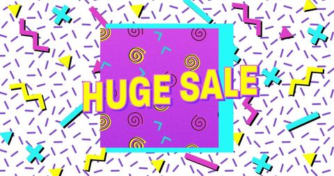 Huge sale announcement with retro design