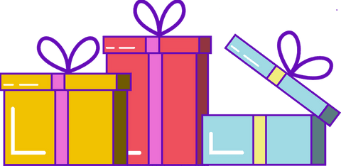 Assorted Festive Gift Boxes with Ribbons on Transparent Background