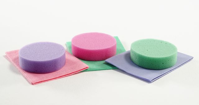 Colorful Round Sponges with Cleaning Cloths - Download Free Stock Images Pikwizard.com