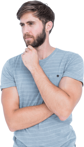 transparent man reflecting on decision with hand on chin - Download Free Stock Videos Pikwizard.com