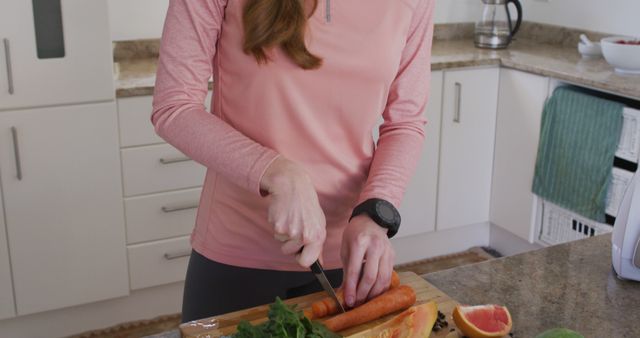 Woman Prepping Fresh Vegetables in Modern Kitchen - Download Free Stock Images Pikwizard.com