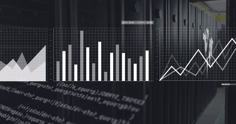 Futuristic Data Visualization in Dark Server Room - Download Free Stock Images Pikwizard.com