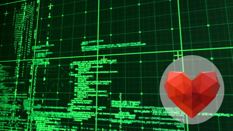 Data Processing with Heart Symbol on Digital Interface