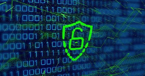 Cybersecurity Concept with Binary Code and Digital Padlock - Download Free Stock Images Pikwizard.com