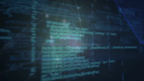 Digital Network Connections Overlaying Data Code