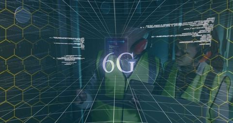 6G Network Interface with Digital Data Streams and Technology Concepts - Download Free Stock Images Pikwizard.com